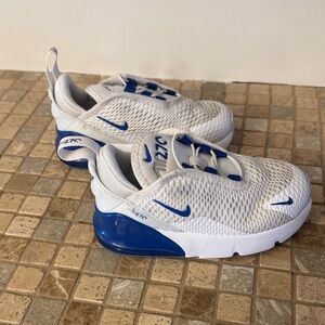 Nike 270 Kids Sneakers - White and Blue Accents size (8C)